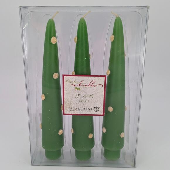 Tree Candles Set (3) - Retired Dept 56 Christmas Krinkles Patience Brewster NIB - Picture 1 of 10